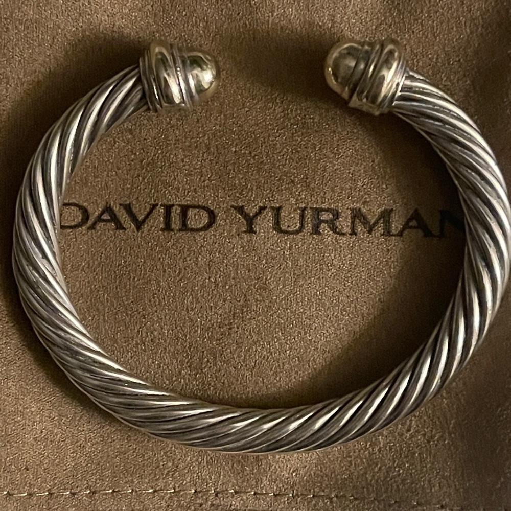 David Yurman Silver and gold 7mm bracelet